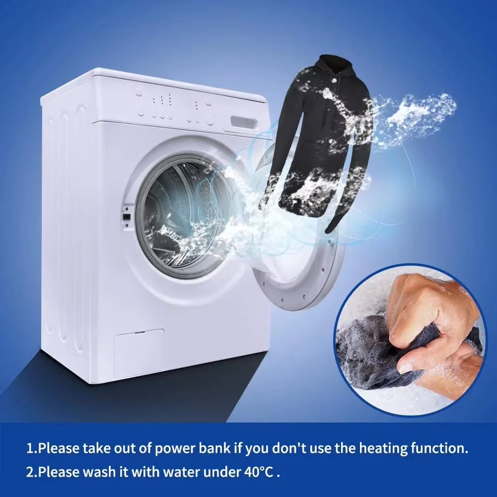 Women USB Heating Hoodies Men Vintage Gothic Heated Jacket Long Sleeve Streetwear Loose Coats Harajuku Sweatshirts