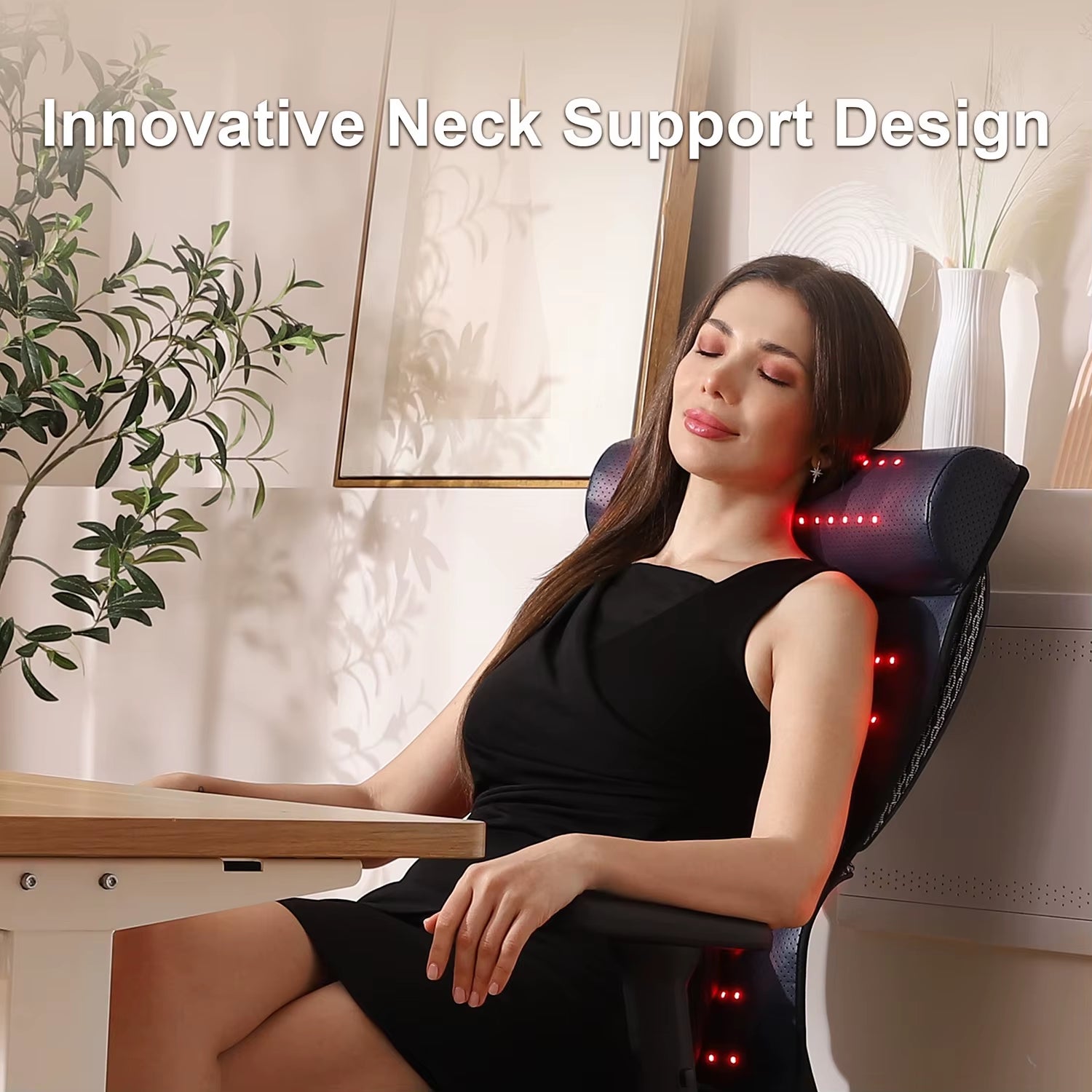 Red Light Therapy Massage Mat with 3D Neck Support & Far Infrared Heat – Professional Pain Relief for Home & Spa Use Relax